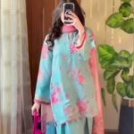 Serene Blue Floral — গ্রীষ্মের দিনে নিজেকে ফ্রেশ এবং এলিগেন্ট লুকে সাজাতে ট্রাই করুন এই চমৎকার ৩-পিস সেটটি।