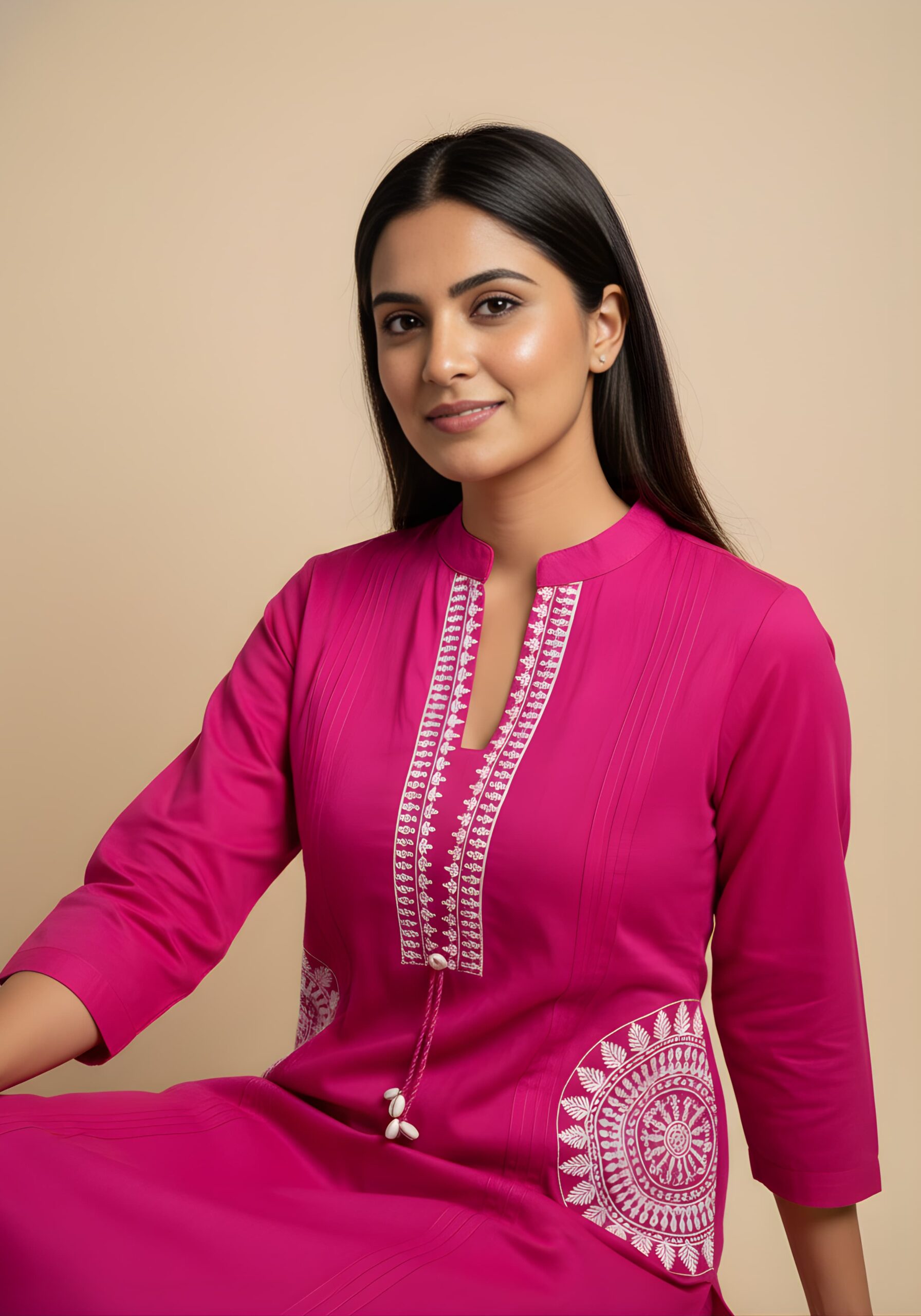 Pink-color-cordset-scaled-1.jpeg 2 পিছ কুর্তি - Image 1